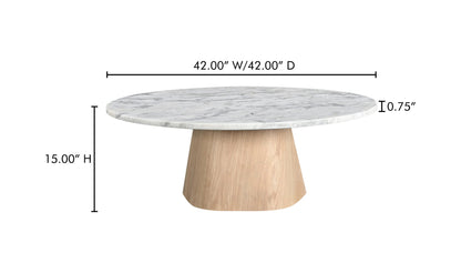 Moe's-Evelyn Marble Coffee Table Ashen Grey Matrix