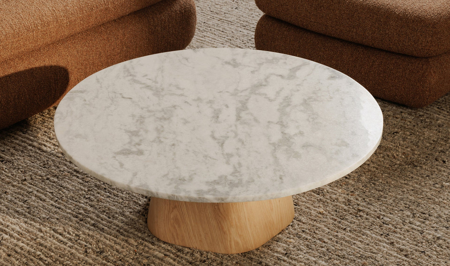 Moe's-Evelyn Marble Coffee Table Ashen Grey Matrix