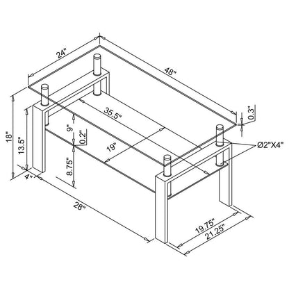 Coaster Rectangular Glass Top Coffee Table