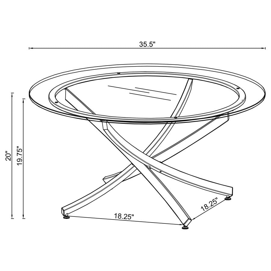 Brooke Round Glass Top Coffee Table