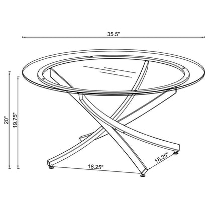 Brooke Round Glass Top Coffee Table