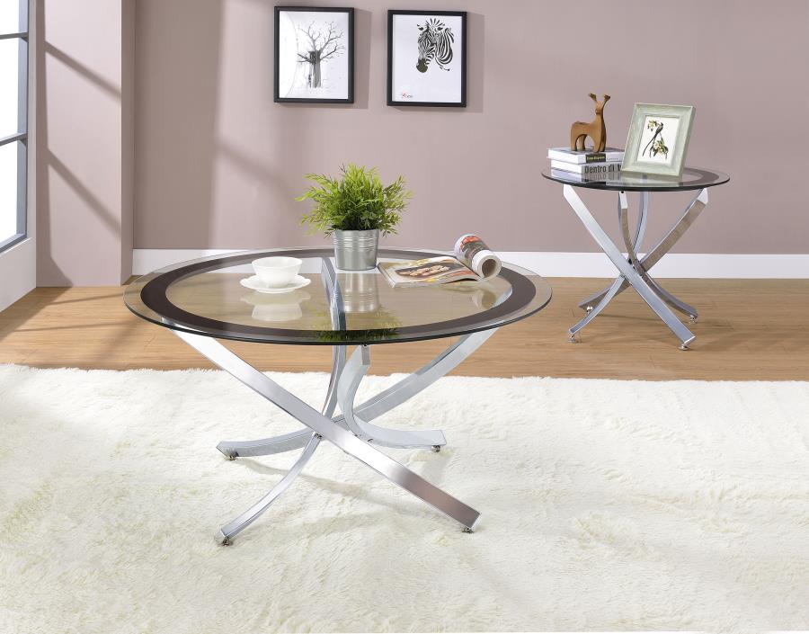 Brooke Round Glass Top Coffee Table