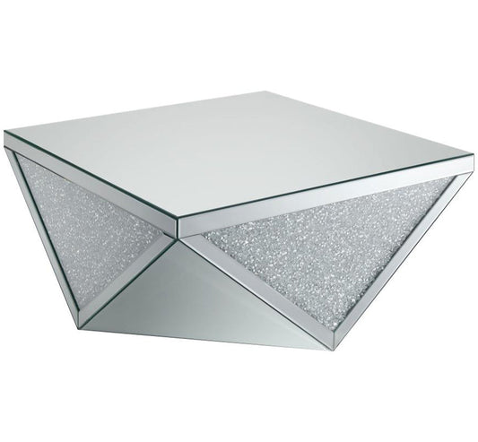 Amore Square Mirrored Acrylic Crystal Coffee Table