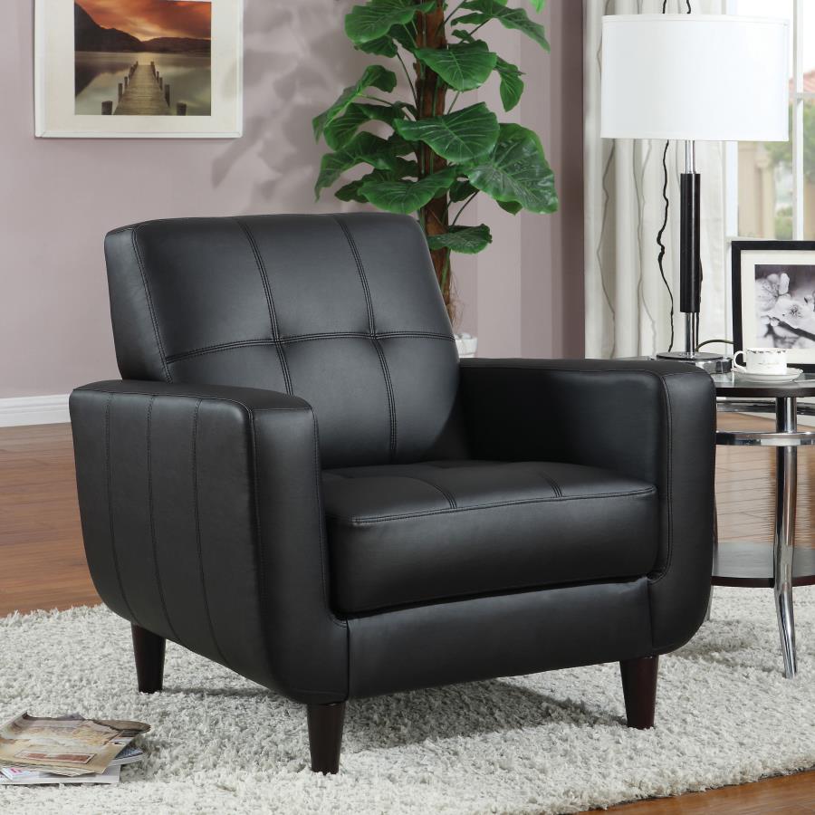 Coaster Upholstered Track Arm Tufted Accent Chair