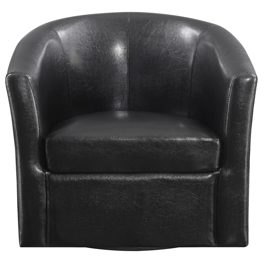 Coaster Barrel Back Swivel Chair Dark Brown