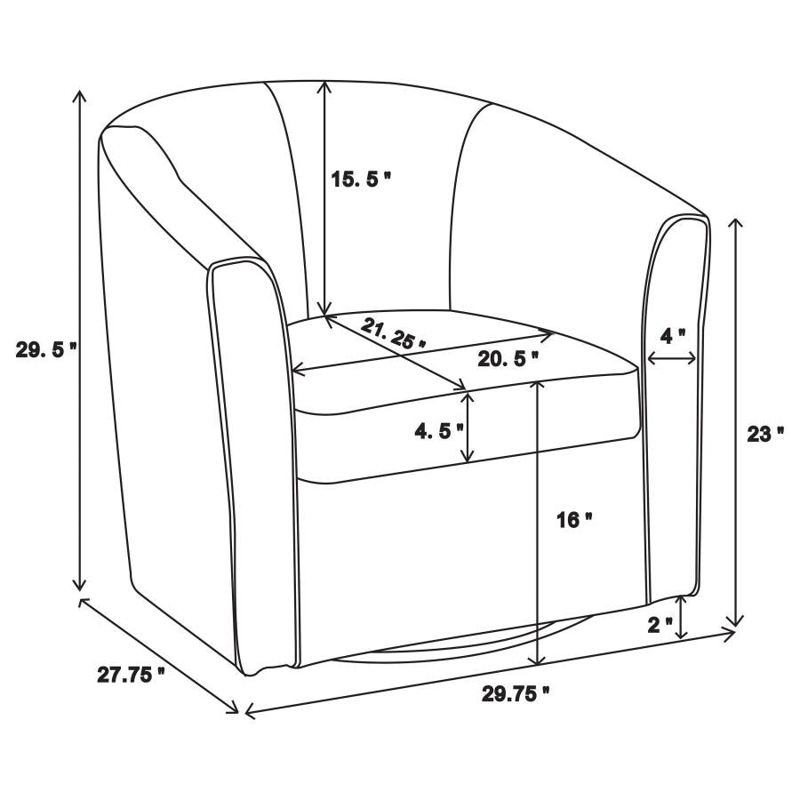 Turner Upholstered Barrel Back Swivel Chair