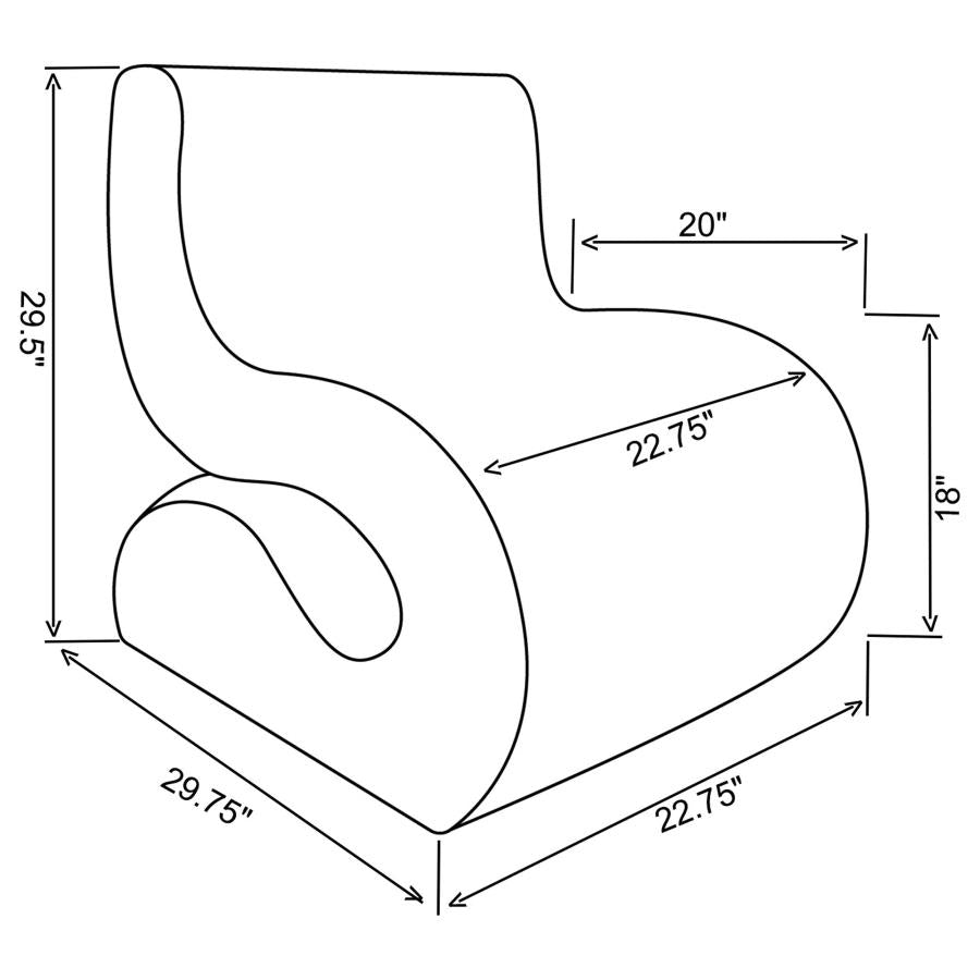 Coaster Boucle Upholstered Armless Curved Chair