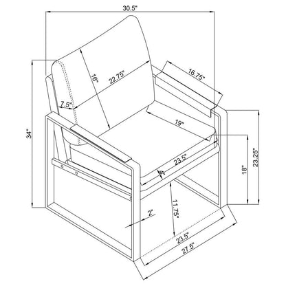 Coaster Upholstered Track Arm Accent Chair