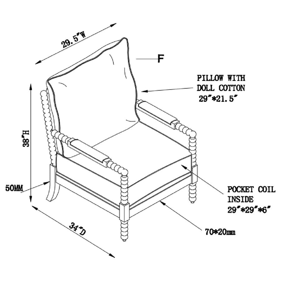 Coaster Upholstered Bobbin Accent Chair