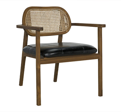 Noir - Tolka Chair, Teak with Leather Seat