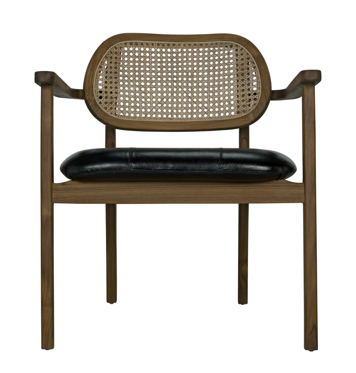 Noir - Tolka Chair, Teak with Leather Seat