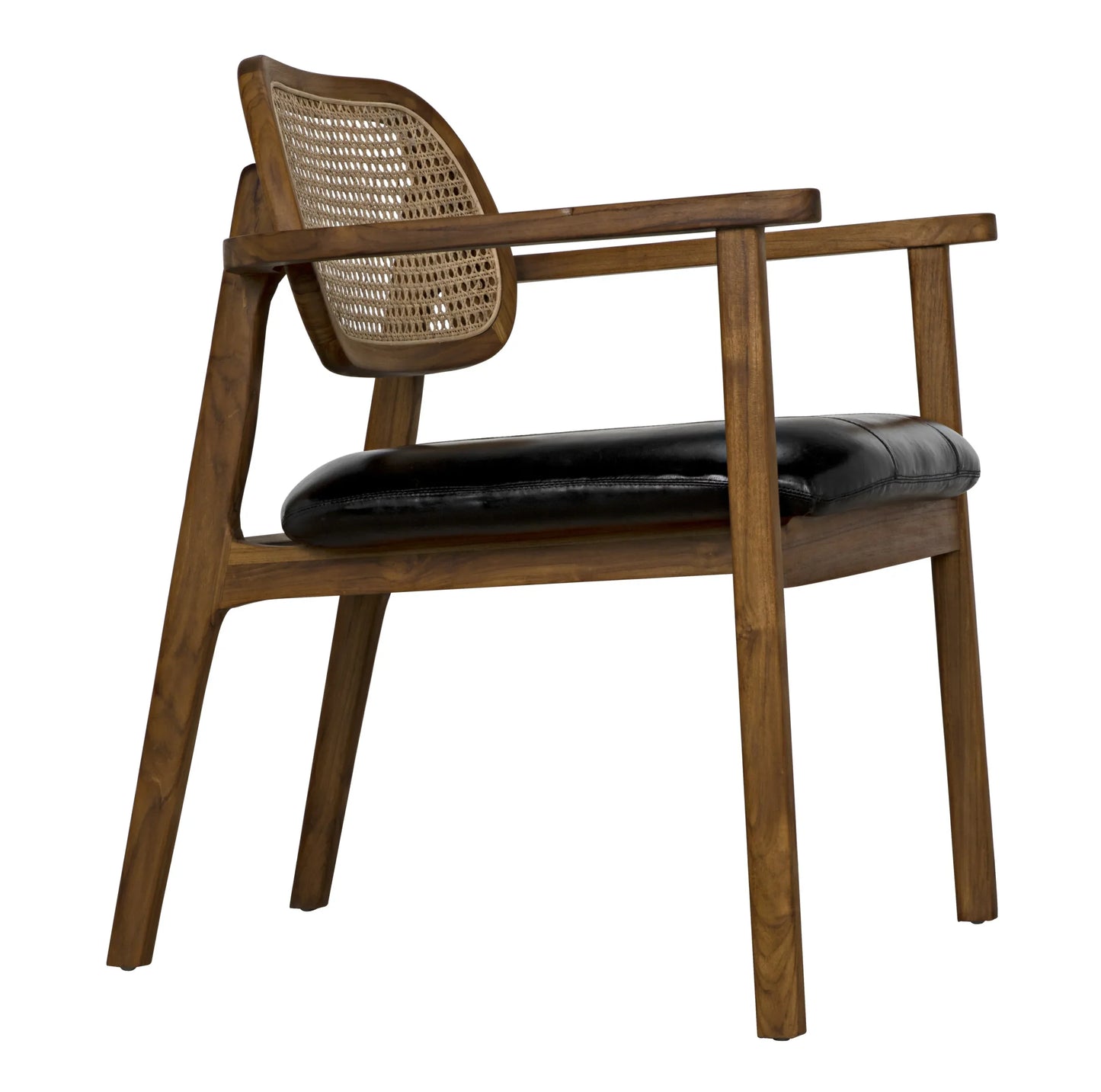 Noir - Tolka Chair, Teak with Leather Seat