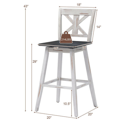 43 Inch Swivel Bar Height Stool Set of 4