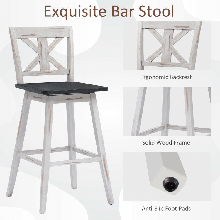 43 Inch Swivel Bar Height Stool Set of 4