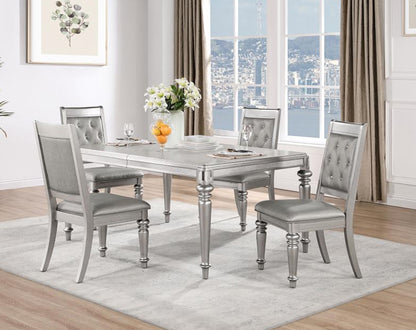 Coaster-Bling Game 5-Piece Rectangular Dining Set Metallic Platinum