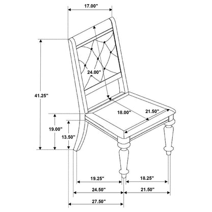 Coaster- Bling Game Dining Side Chair Metallic Platinum (Set Of 2)