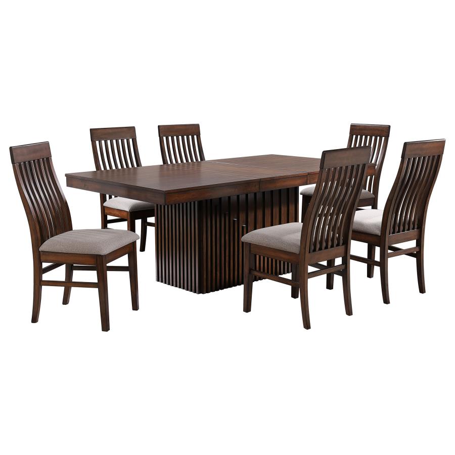 Coaster 7 Piece Rectangular Dining Set With Removable Extension Leaf