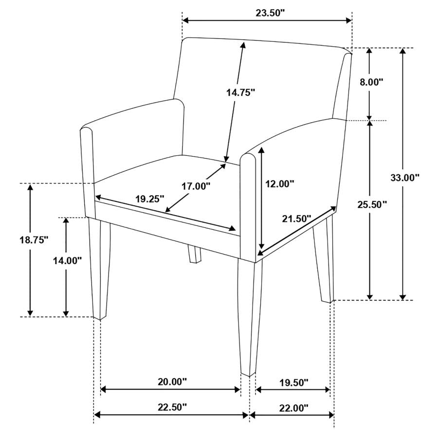 Coaster- Catherine Upholstered Dining Arm Chair Grey (Set Of 2)