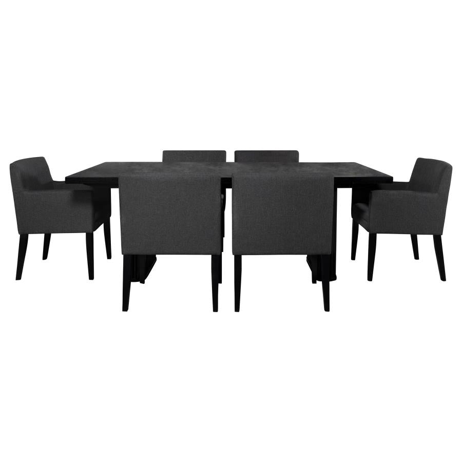 Coaster-Catherine 7-Piece Rectangular Dining Table Set Black