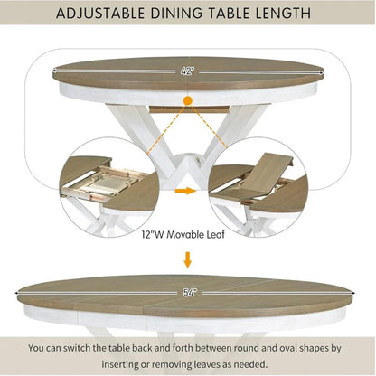 Round Dining Table Set for 4