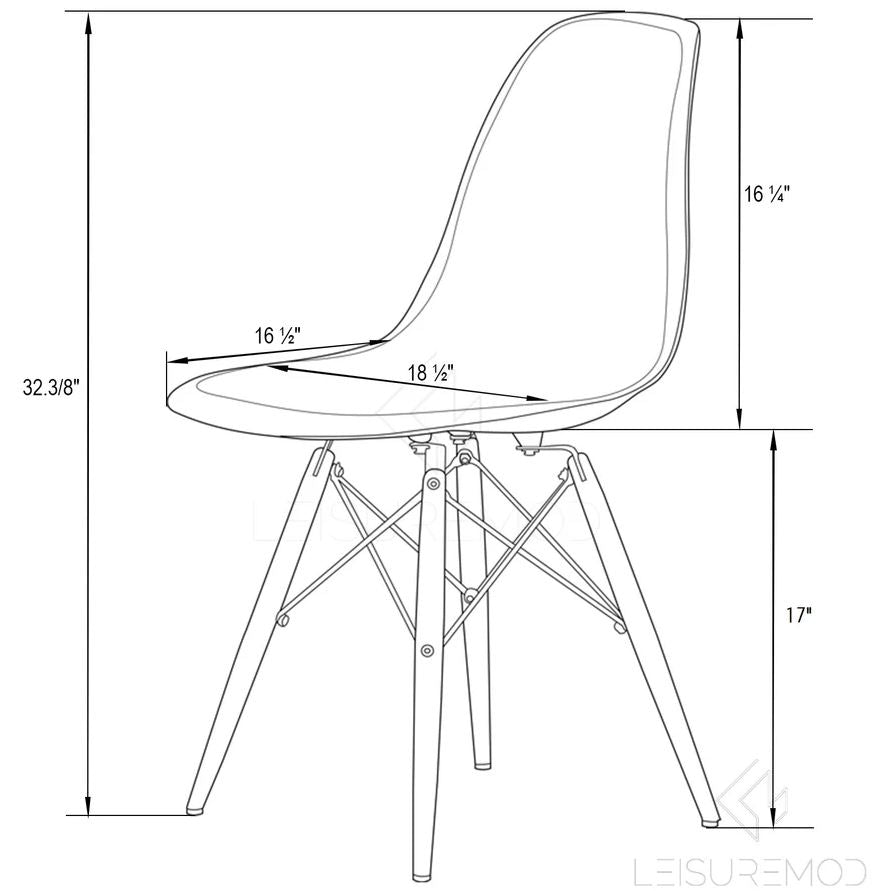 LeisureMod-Dover Molded Side Chair With Acrylic Base Set Of 2