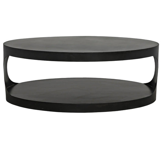 Noir -Eclipse Oval Coffee Table, Black Steel