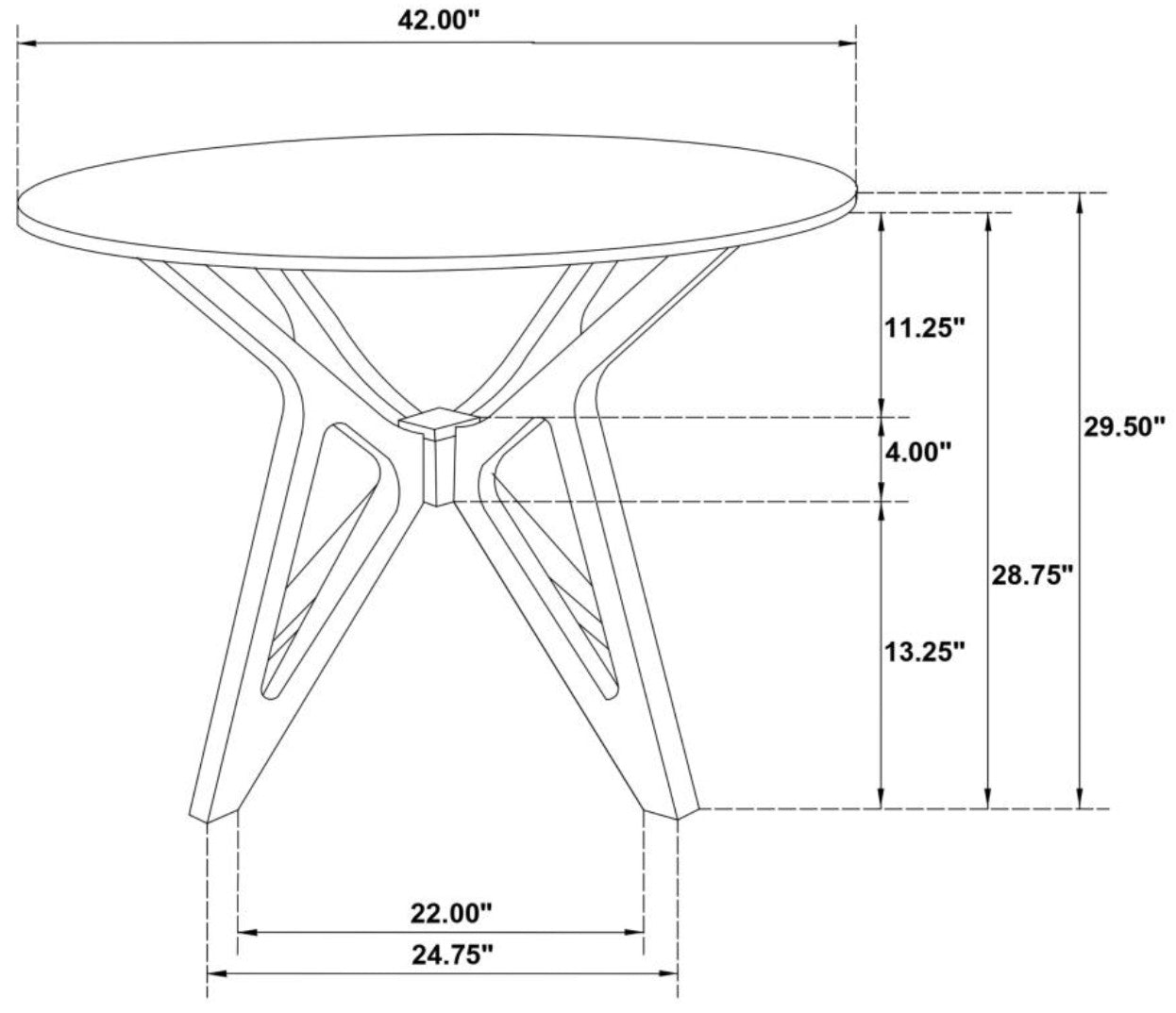 Elowen 5-Piece Round Solid Wood Dining Set