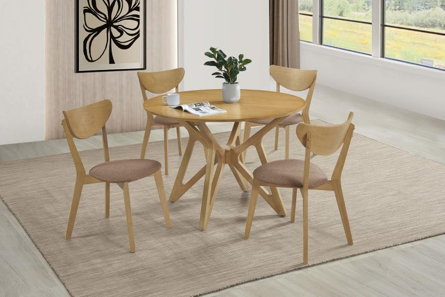 Elowen 5-Piece Round Solid Wood Dining Set