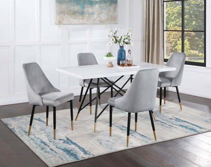 Gabrielle 5-Piece Marble Top Dining Table Set