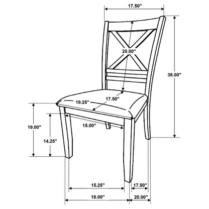 Coaster- Hollis Cross Back Wood Dining Side Chair White Set of 2-122242