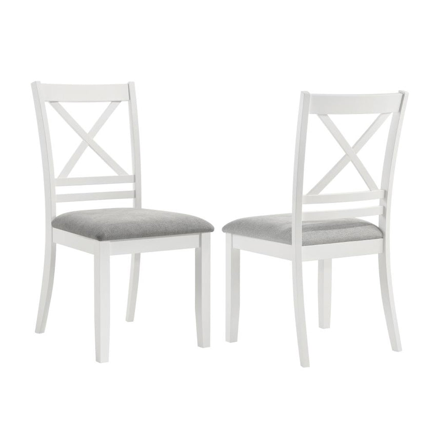 Coaster- Hollis Cross Back Wood Dining Side Chair White Set of 2-122242