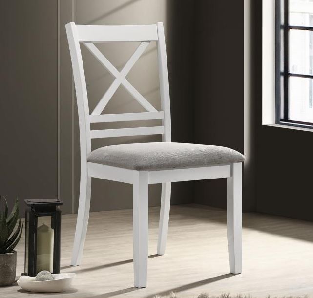 Coaster- Hollis Cross Back Wood Dining Side Chair White Set of 2-122242