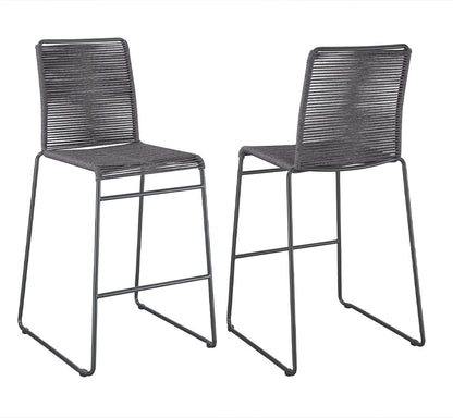 Coaster- Jerome Woven Rope Metal Bar Chair Charcoal Set of Two- 192064