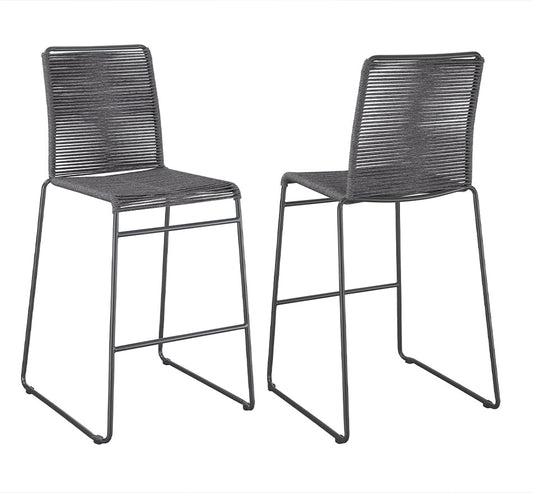 Coaster- Jerome Woven Rope Metal Bar Chair Charcoal Set of Two- 192064