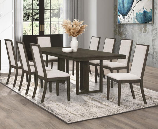 Kelly 9-Piece Dining Table Set Dark Grey