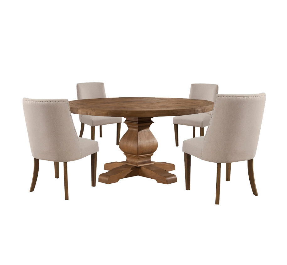 Alpine-Kensington Round Dining Table Set For 4