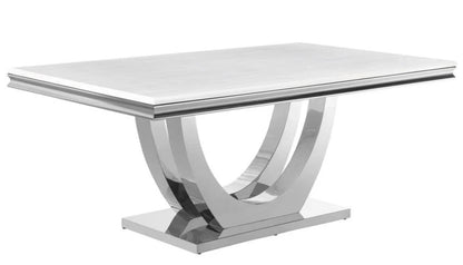 Kerwin 7-piece Rectangular Dining Table Set Grey and Chrome