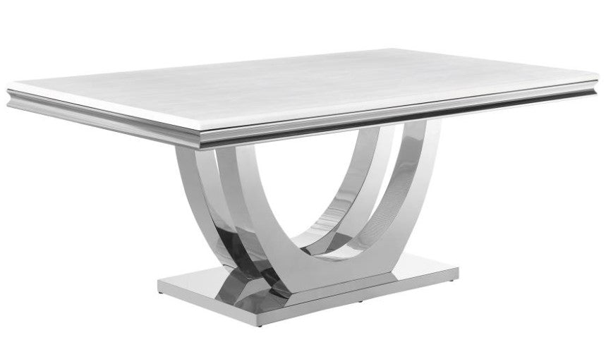 Kerwin Rectangular 71-inch Stone Top Dining Table White