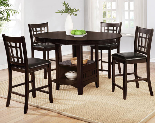 Coaster-Lavon 5-piece Counter Height Dining Room Set Espresso and Black 102888-S5