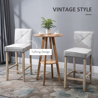 Modern Elegance: Set of 2 Upholstered Bar Stools