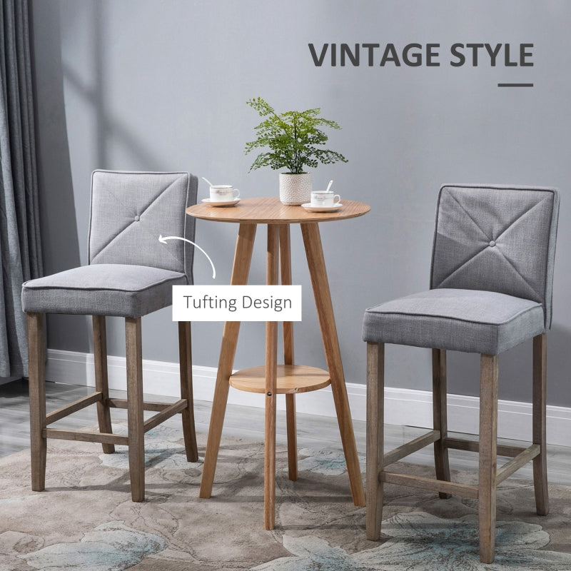 Modern Elegance: Set of 2 Upholstered Bar Stools