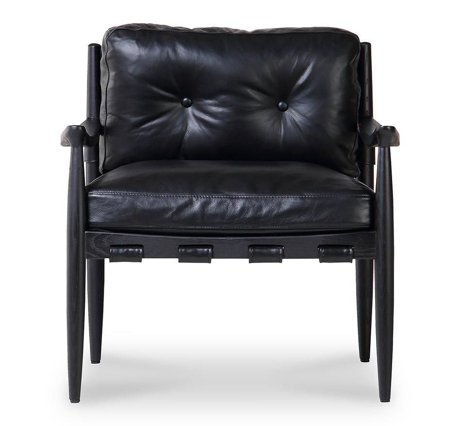 Turner Top Grain Leather Chair Black