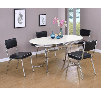 Coaster-Retro 5piece Oval Dining Set