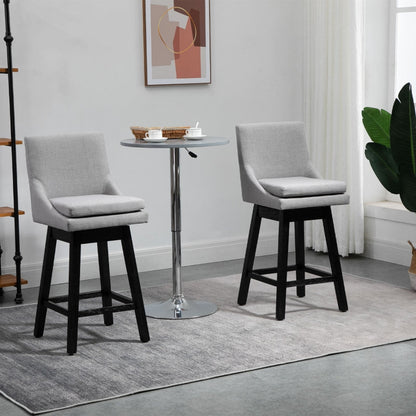 Comfortable Swivel Barstools: Set of 2 Armless Upholstered Stools