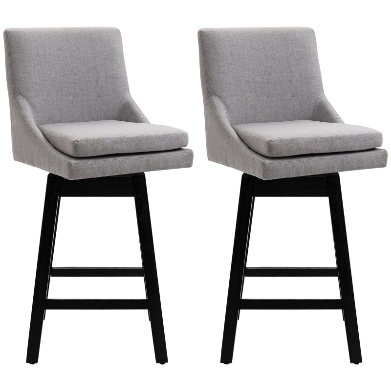 Comfortable Swivel Barstools: Set of 2 Armless Upholstered Stools