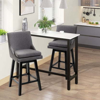 Comfortable Swivel Barstools: Set of 2 Armless Upholstered Stools