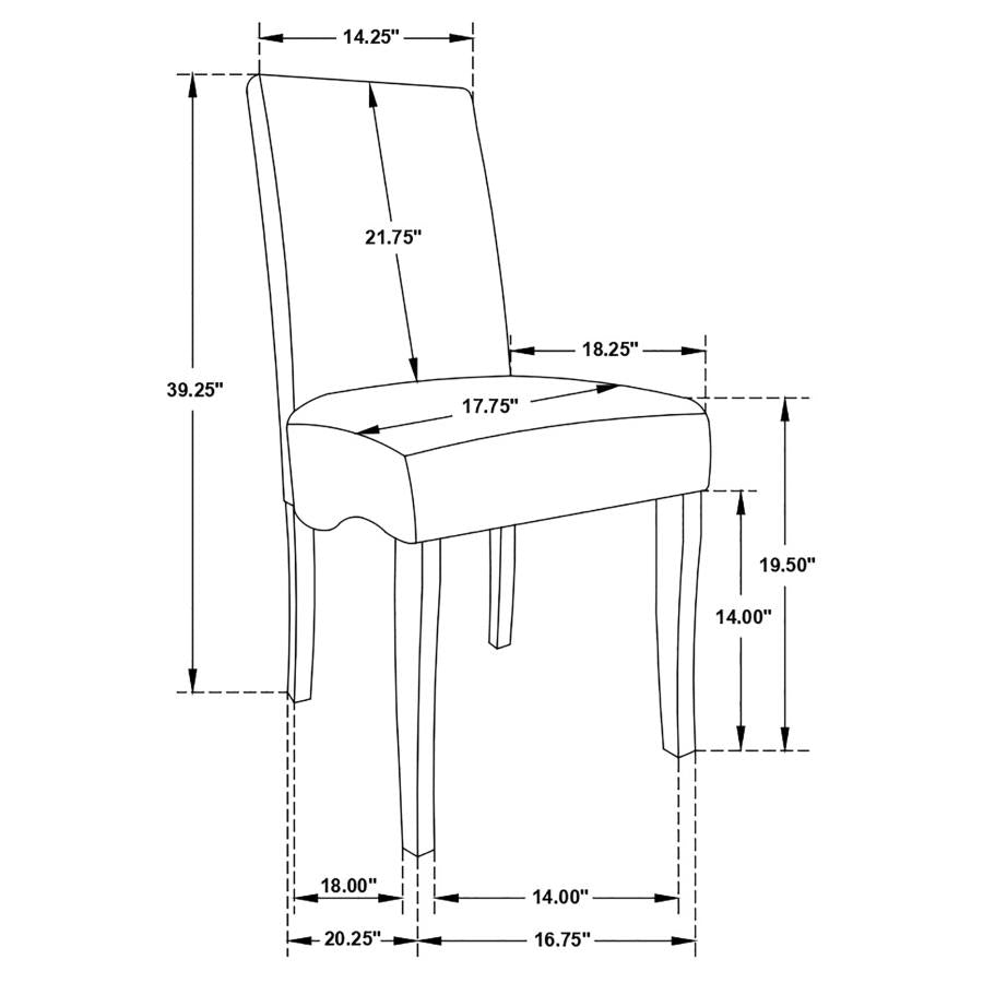 Coaster- Stanton Velvet Upholstered Dining Side Chair Grey (Set Of 2)