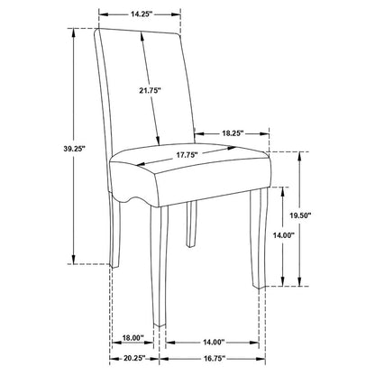 Coaster- Stanton Velvet Upholstered Dining Side Chair Grey (Set Of 2)