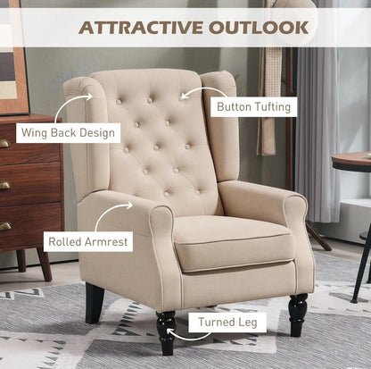 Button-Tufted Accent Chair