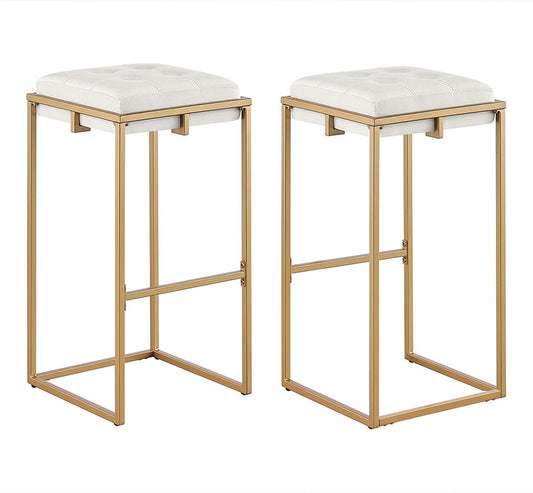 Nadia Upholstered Backless Bar Stool Beige Set of 2